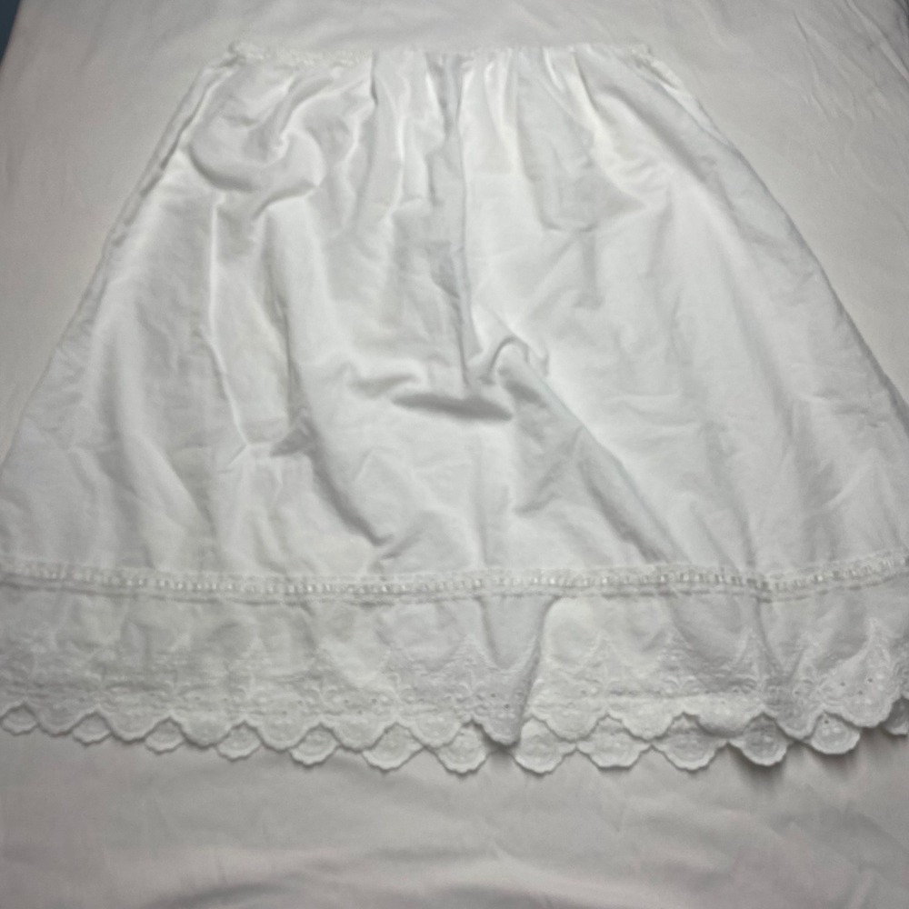 Vermont Country Store White Cotton Eyelet Lace Half Slip Skirt XXL Made in USA